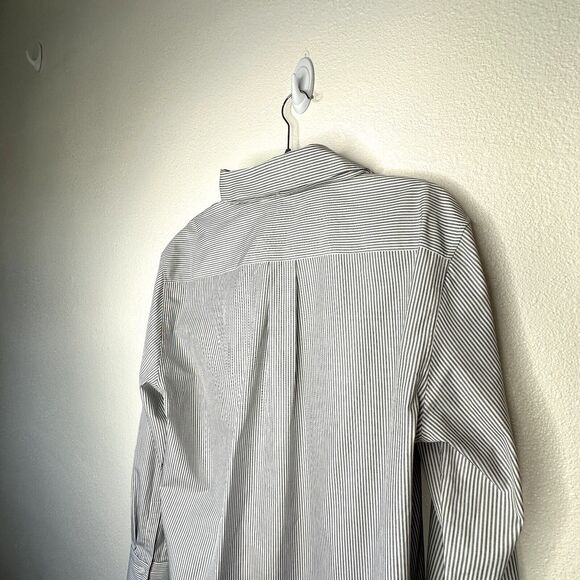 The Row Black & White Pedro Shirt Removable Collar Straight Front Long Back L - Picture 5 of 16